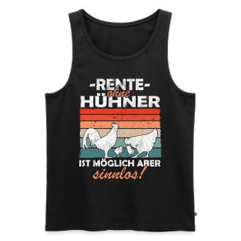 Rente ohne Hühner Bäuerin Landwirt - Männer Premium Bio Tank Top - Schwarz - Vorne - AI Model Male 178 light (178cm)
