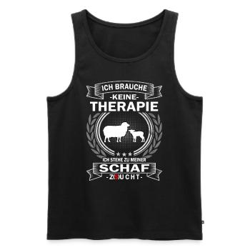 Ich brauche keine Therapie Schafe Bäuerin - Männer Premium Bio Tank Top - Schwarz - Vorne - Michal (187cm)