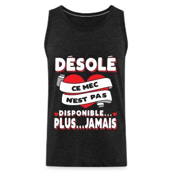 Fiancé Saint-Valentin Homme Mari Humour - Débardeur bio Premium Homme - charbon - Devant - Alexander (188cm)