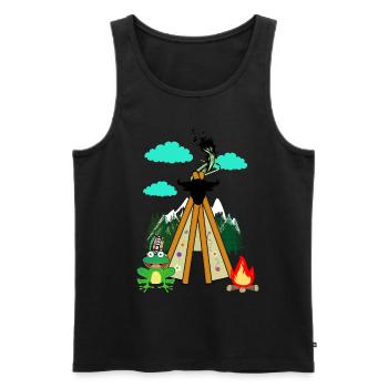 Hippie Grenouilles Grenouille Enfants Enfant - Débardeur bio Premium Homme - noir - Devant - Michal (187cm)