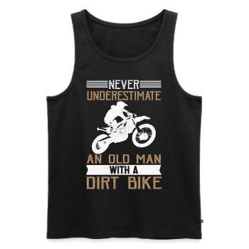 Never Underestimate An Old Man With A Dirt Bike - Männer Premium Bio Tank Top - Schwarz - Vorne - AI Model Male 178 light (178cm)