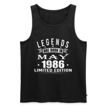 Légendes nées en mai 1986 - Débardeur bio Premium Homme - noir - Devant - Michal (187cm)