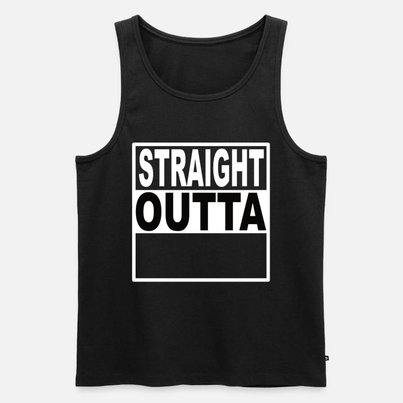 Straigt Outta - Männer Premium Bio Tank Top - Schwarz