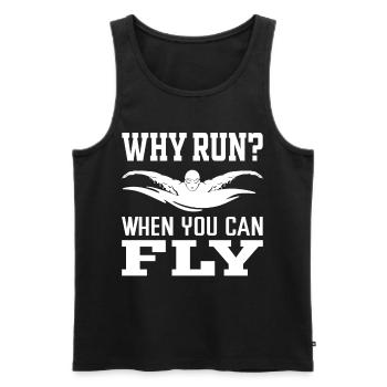 Why walk when you can fly? Swim - Men's Premium Organic Tank Top - black - Front - AI Model Male 178 light (178cm)