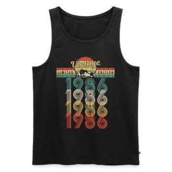 Geburtstag Jahrgang 1986 Vintage Geburtsjahr 1986 - Männer Premium Bio Tank Top - Schwarz - Vorne - Michal (187cm)