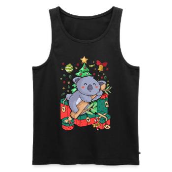 Pull de Noël moche Koala - Débardeur bio Premium Homme - noir - Devant - Michal (187cm)