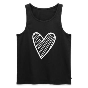 Weisses Herz Geschenkidee - Männer Premium Bio Tank Top - Schwarz - Vorne - AI Model Male 178 light (178cm)