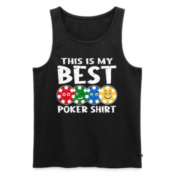 Jetons de poker C’est mon meilleur maillot de poker Funny Poker - Débardeur bio Premium Homme - noir - Devant - AI Model Male 178 light (178cm)