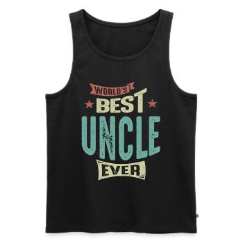 Homme Meilleur oncle jamais drôle Papa / Grand-père - Débardeur bio Premium Homme - noir - Devant - AI Model Male 178 light (178cm)