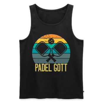 Padel - Padel Gott - Männer Premium Bio Tank Top - Schwarz - Vorne - Michal (187cm)
