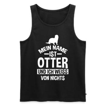 Mein Name ist Otter - Männer Premium Bio Tank Top - Schwarz - Vorne - Michal (187cm)