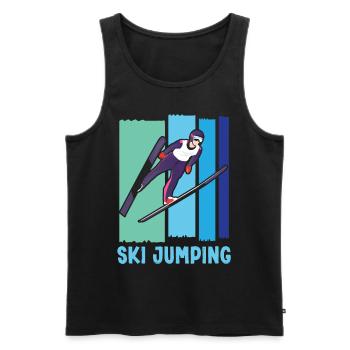 Ski Springen Skispringen - Männer Premium Bio Tank Top - Schwarz - Vorne - AI Model Male 178 light (178cm)