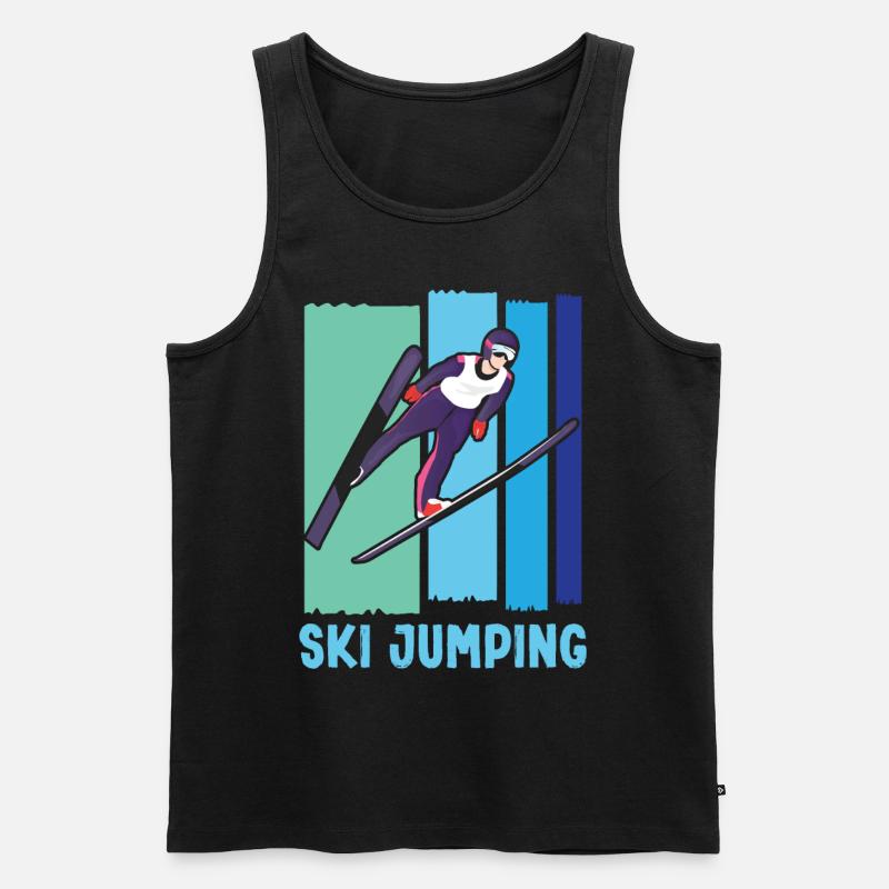 Ski Springen Skispringen - Männer Premium Bio Tank Top - Schwarz