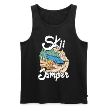 Ski Springen Skispringen - Männer Premium Bio Tank Top - Schwarz - Vorne - AI Model Male 178 light (178cm)