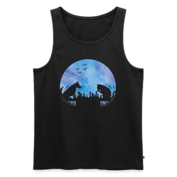 Chess Chess Player Dog Cat Galaxy Stars - Men's Premium Organic Tank Top - black - Front - Michal (187cm)