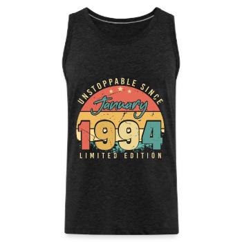 1994 Januar Geschenkidee Vintage - Männer Premium Bio Tank Top - Anthrazit - Vorne - Alexander (188cm)