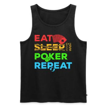 Poker Eat Sleep Poker Répéter casino - Débardeur bio Premium Homme - noir - Devant - Michal (187cm)