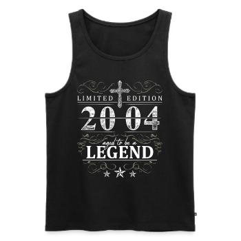 Cross Vintage Birthday Year of Birth 2004 Gift - Men's Premium Organic Tank Top - black - Front - Michal (187cm)