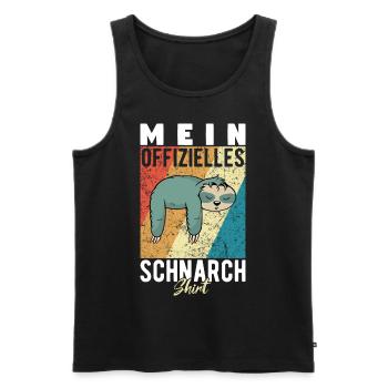 Mein Schnarchshirt Schlafshirt Faultier Retro - Männer Premium Bio Tank Top - Schwarz - Vorne - AI Model Male 178 light (178cm)