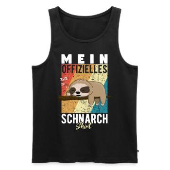 Mein Schnarchshirt Schlafshirt Faultier Retro - Männer Premium Bio Tank Top - Schwarz - Vorne - AI Model Male 178 light (178cm)