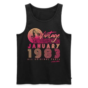 Geboren 1983 Im Januar Vintage - Männer Premium Bio Tank Top - Schwarz - Vorne - Michal (187cm)