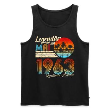 60. Geburtstag Mann 60 Legendär Seit Mai 1963 - Männer Premium Bio Tank Top - Schwarz - Vorne - Michal (187cm)