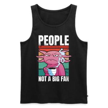 Axolotl with coffee - People Not A Big Fan - Men's Premium Organic Tank Top - black - Front - Michal (187cm)