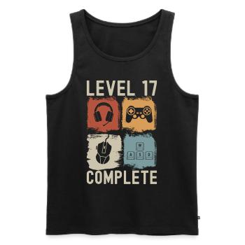 17th Birthday Level 17 Complete Gamer 17 years - Men's Premium Organic Tank Top - black - Front - Michal (187cm)