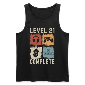 21st Birthday Level 21 Complete Gamer 21 years - Men's Premium Organic Tank Top - black - Front - Michal (187cm)