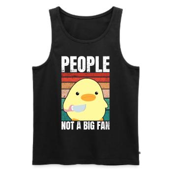 Duck With Knife - People Not A Big Fan - Men's Premium Organic Tank Top - black - Front - AI Model Male 178 light (178cm)