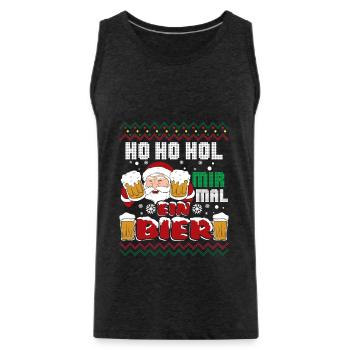 Ho Ho Hol mir mal Bier - Männer Premium Bio Tank Top - Anthrazit - Vorne - Alexander (188cm)