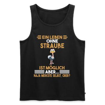 Zootier Strauß - Männer Premium Bio Tank Top - Schwarz - Vorne - AI Model Male 178 light (178cm)