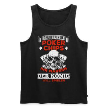 Pokerspieler Poker Glücksspiel Casino Poker König - Männer Premium Bio Tank Top - Schwarz - Vorne - Michal (187cm)