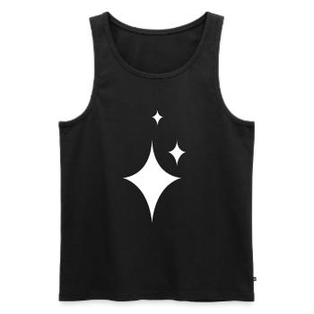 White Star Gift Idea - Men's Premium Organic Tank Top - black - Front - Michal (187cm)