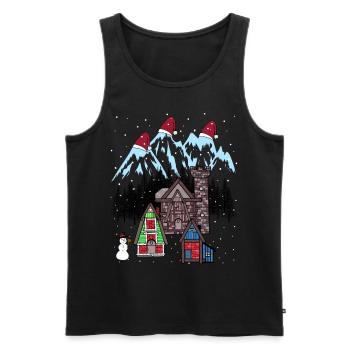 Xmas Winter Tirol Österreich Gebirge Berg Nikolaus - Männer Premium Bio Tank Top - Schwarz - Vorne - Michal (187cm)