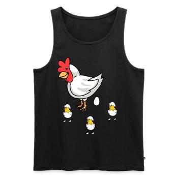 Poultry Poultry Chicken Hen Eggs Easter Children - Men's Premium Organic Tank Top - black - Front - AI Model Male 178 light (178cm)