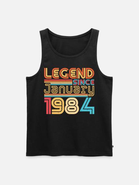 Né en 1984 Janvier Millésime - Débardeur bio Premium Homme - noir
