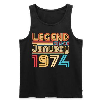 January 1974 Retro Legend - Men's Premium Organic Tank Top - black - Front - Michal (187cm)