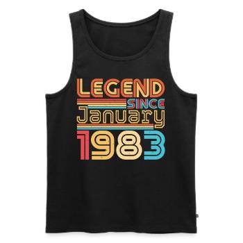 Geboren 1983 Januar Vintage - Männer Premium Bio Tank Top - Schwarz - Vorne - Michal (187cm)