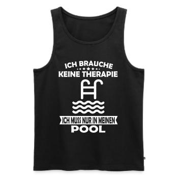 Ich brauche keine Therapie Pool - Männer Premium Bio Tank Top - Schwarz - Vorne - AI Model Male 178 light (178cm)