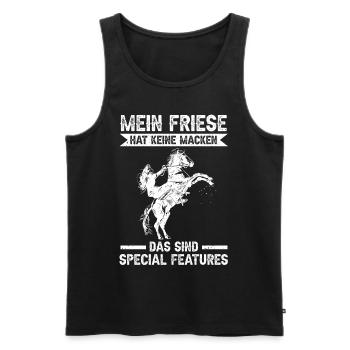 Pferd Reitstall Reiten Pferde Friese - Männer Premium Bio Tank Top - Schwarz - Vorne - AI Model Male 178 light (178cm)