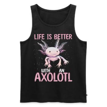 Life Is Better With An Axolotl - Men's Premium Organic Tank Top - black - Front - Michal (187cm)