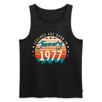January 1977 Retro Legend - Men's Premium Organic Tank Top - black - Front - Michal (187cm)