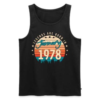 January 1978 Retro Legend - Men's Premium Organic Tank Top - black - Front - Michal (187cm)