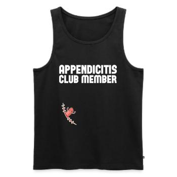 Appendicitis Club Member Funny Appendix Surgery - Men's Premium Organic Tank Top - black - Front - AI Model Male 178 light (178cm)