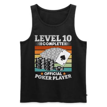 Jeu de poker Niveau 10 Fermer Officiel - Débardeur bio Premium Homme - noir - Devant - AI Model Male 178 light (178cm)