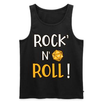 Rock'n'Roll! Humor Rollenspiel Musik d20 - Männer Premium Bio Tank Top - Schwarz - Vorne - AI Model Male 178 light (178cm)