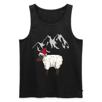 Austria, Alps, Mountains, Mountains, Mutton, Sheep, Alm - Men's Premium Organic Tank Top - black - Front - AI Model Male 178 light (178cm)
