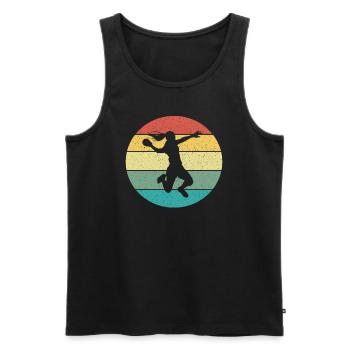 Retro Vintage Male Handball Player - Männer Premium Bio Tank Top - Schwarz - Vorne - AI Model Male 178 light (178cm)