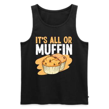 Cuire au four Muffin Pun C’est tout ou - Débardeur bio Premium Homme - noir - Devant - Michal (187cm)